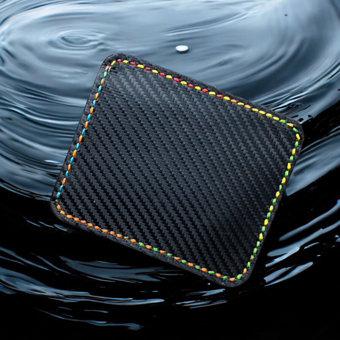 Handmade Carbon-Print Leather Cardholder – Stylish, Compact, and Gift-Ready!