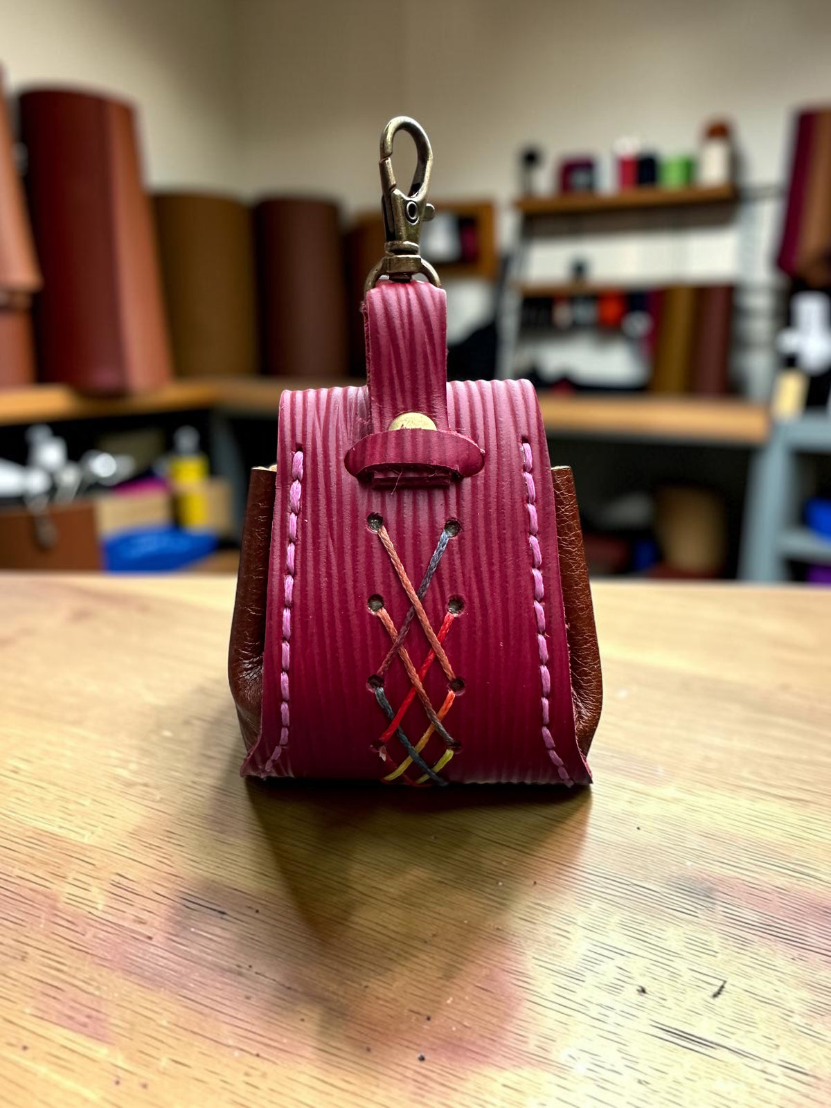 Handmade Leather Accordion Coin Purse – Keyring Mini Pouch