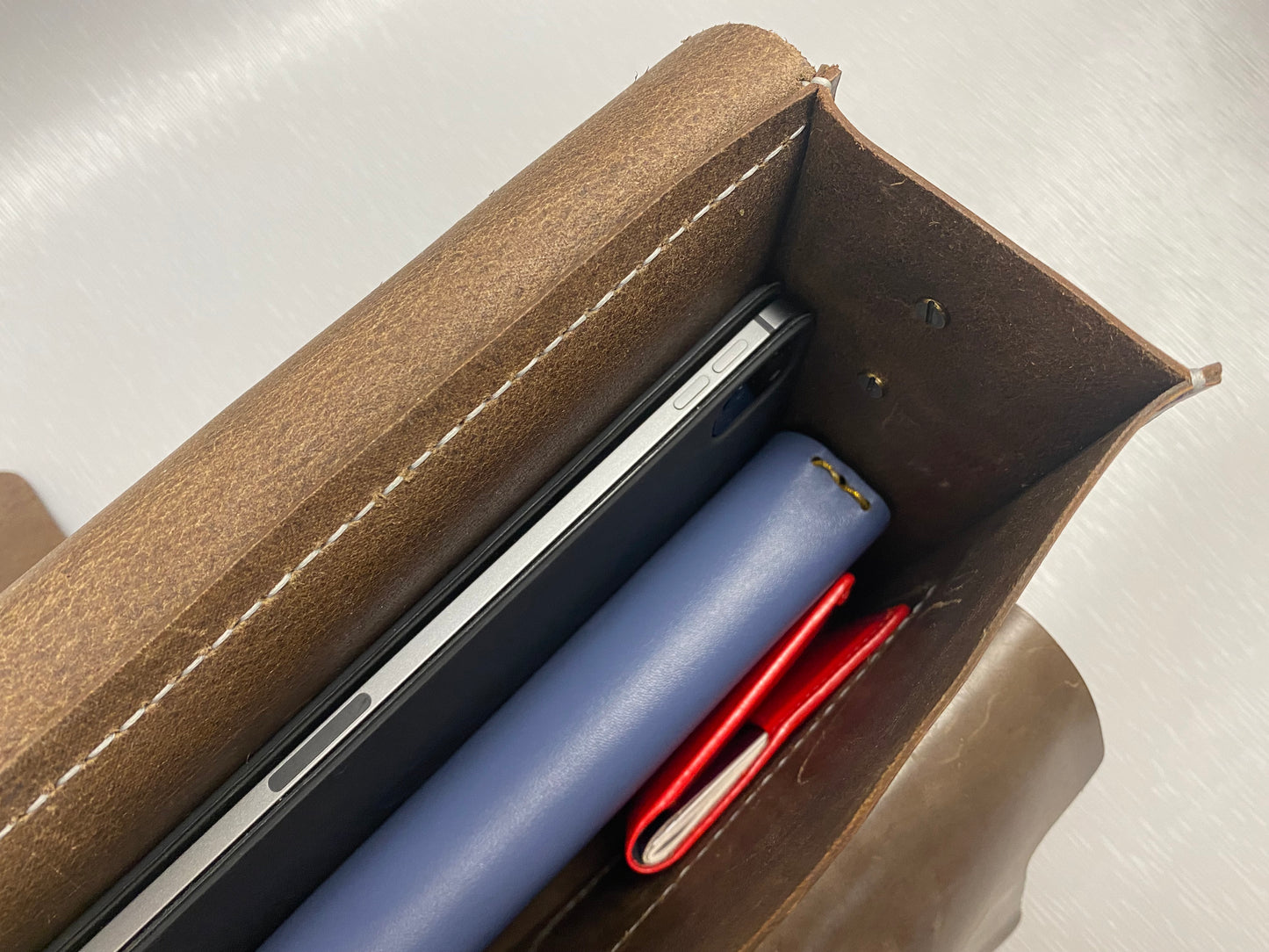 12” Handmade Leather Messenger Bag