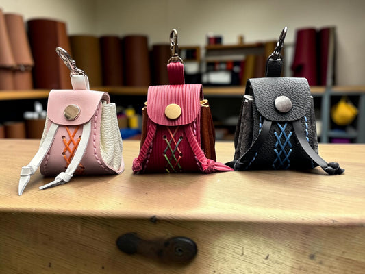 Handmade Leather Accordion Coin Purse – Keyring Mini Pouch