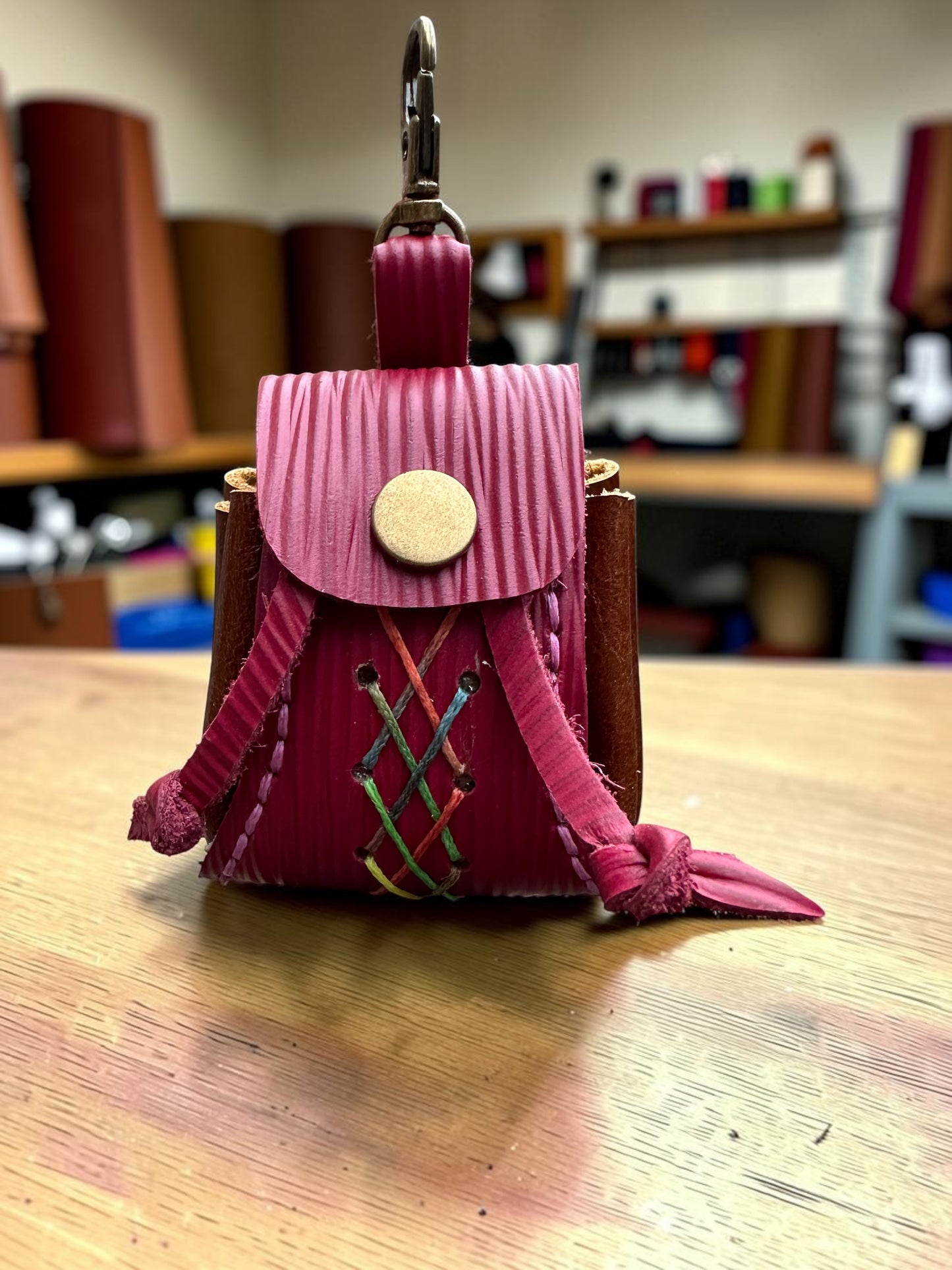 Handmade Leather Accordion Coin Purse – Keyring Mini Pouch